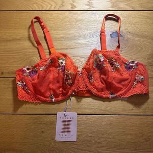 NWT Savage x Fenty unlined lace Demi spice orange dainty 38dd